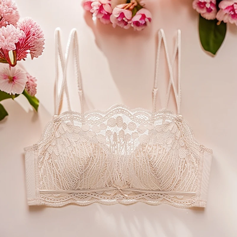 【夏季抹胸BC杯两件装】25新款抹胸美背薄款蕾丝内外可穿文胸6655