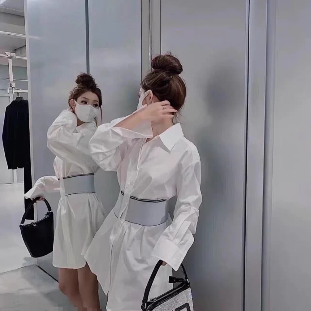 99新 Alexander McQueen/亚历山大·麦昆 亚历山大衬衫裙2码07712