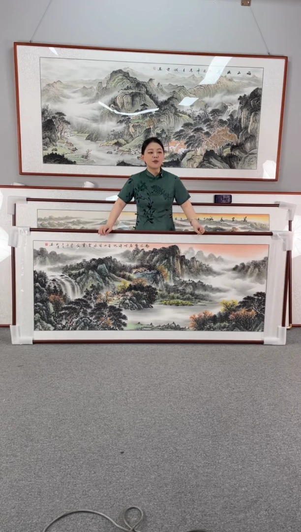 国画龙宅凤府208*86纯手绘国画
