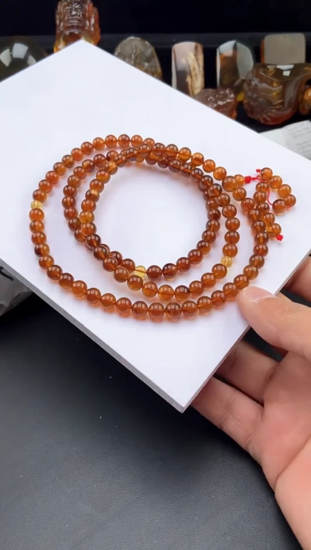 【闪购商品】琥珀手链未镶嵌紫罗兰108多圈项链