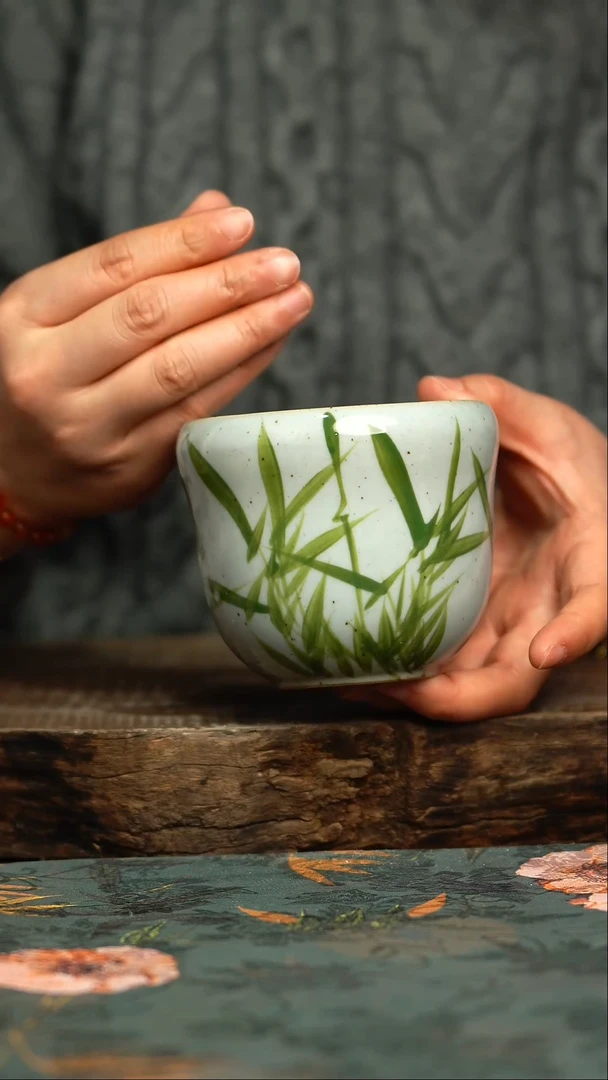 【闪购商品】杯釉下彩手工手绘同款陶器