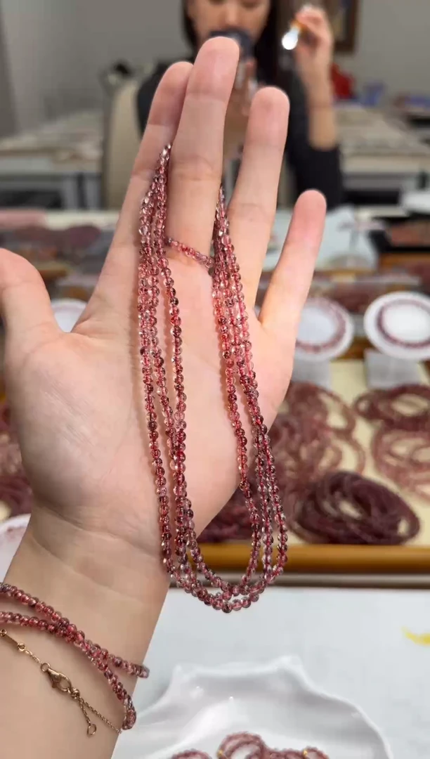 未镶嵌手串水晶全面金草莓双圈 多样性发一