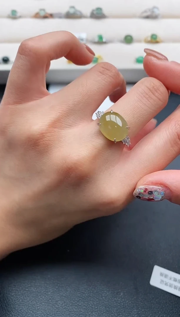 银S925镶嵌戒指翡翠22222222+9