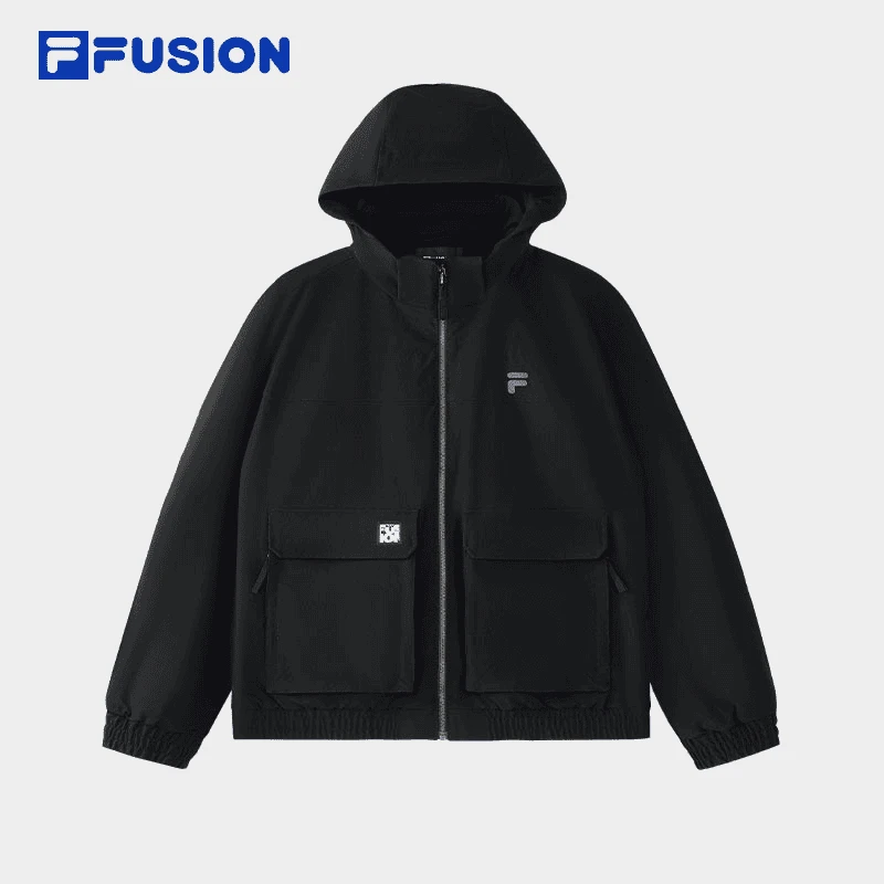 【黑色外套】斐乐潮牌男款户外高级连帽运动休闲上衣T11M513702