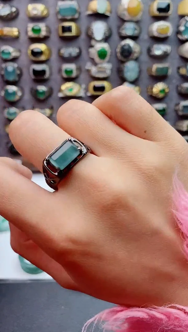 未镶嵌戒指翡翠天然翡翠男戒