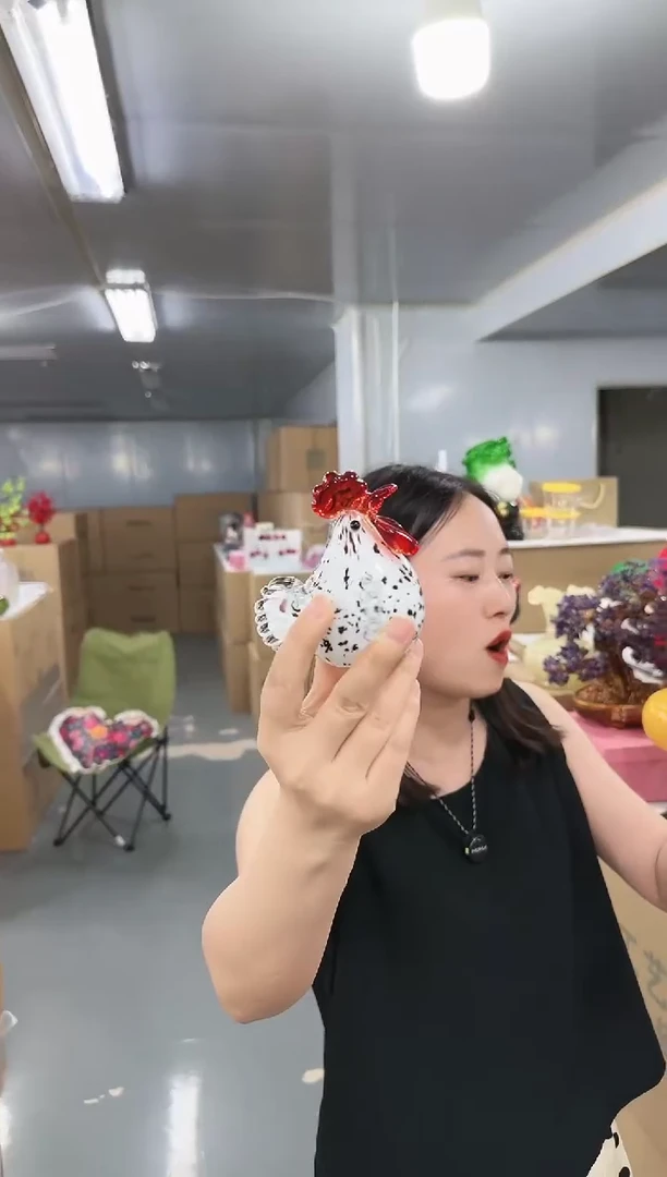 花间集水晶琉璃摆设   鸡