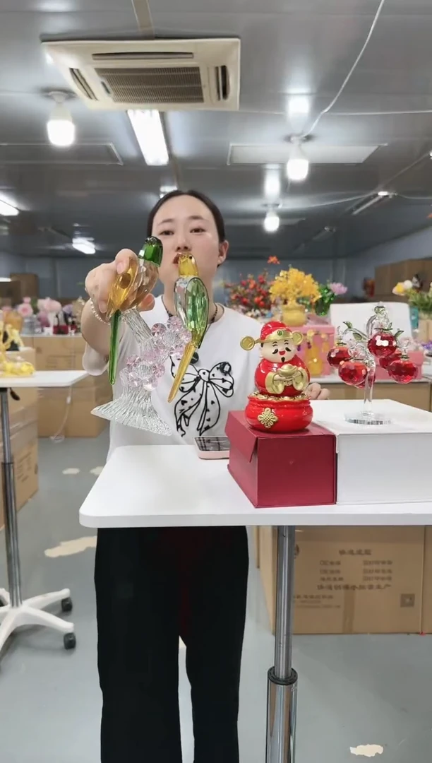 花间集水晶琉璃摆设   鸟