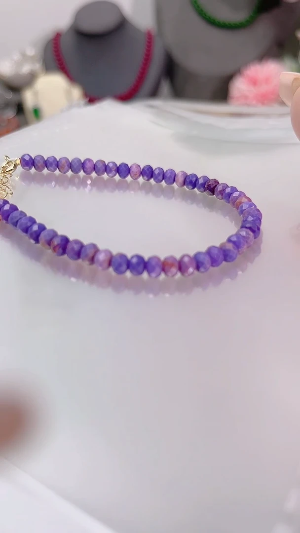 银S925镶嵌手链水晶紫书69