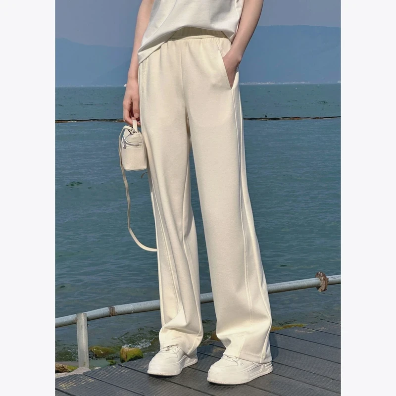 【夏季亲肤蚕丝裤】夏季桑蚕丝柔肤透气高腰垂坠宽松休闲百搭休闲裤