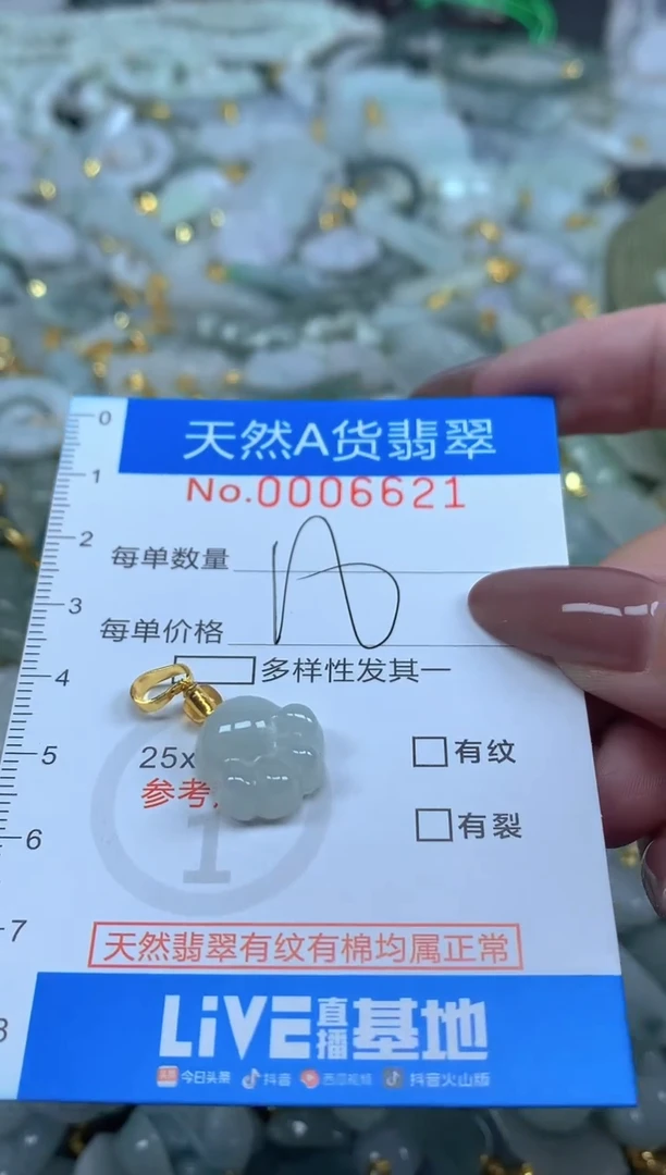 颈饰未镶嵌翡翠净货挂件-6621
