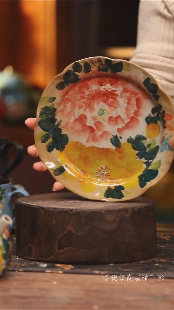 陶瓷景德镇高温釉下手绘陶瓷