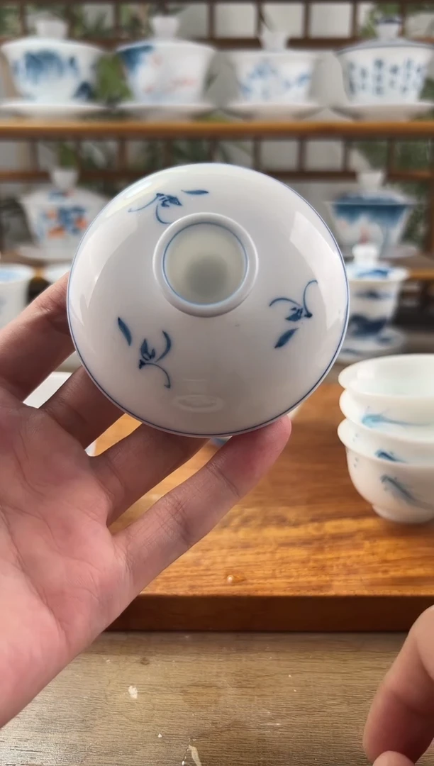 莫**天补玉兰150ml三才盖碗