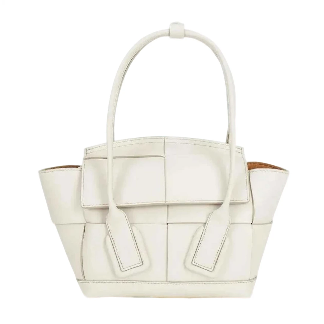 99新 BOTTEGA VENETA/葆蝶家 Arco29白色手提包/小号单肩/斜挎