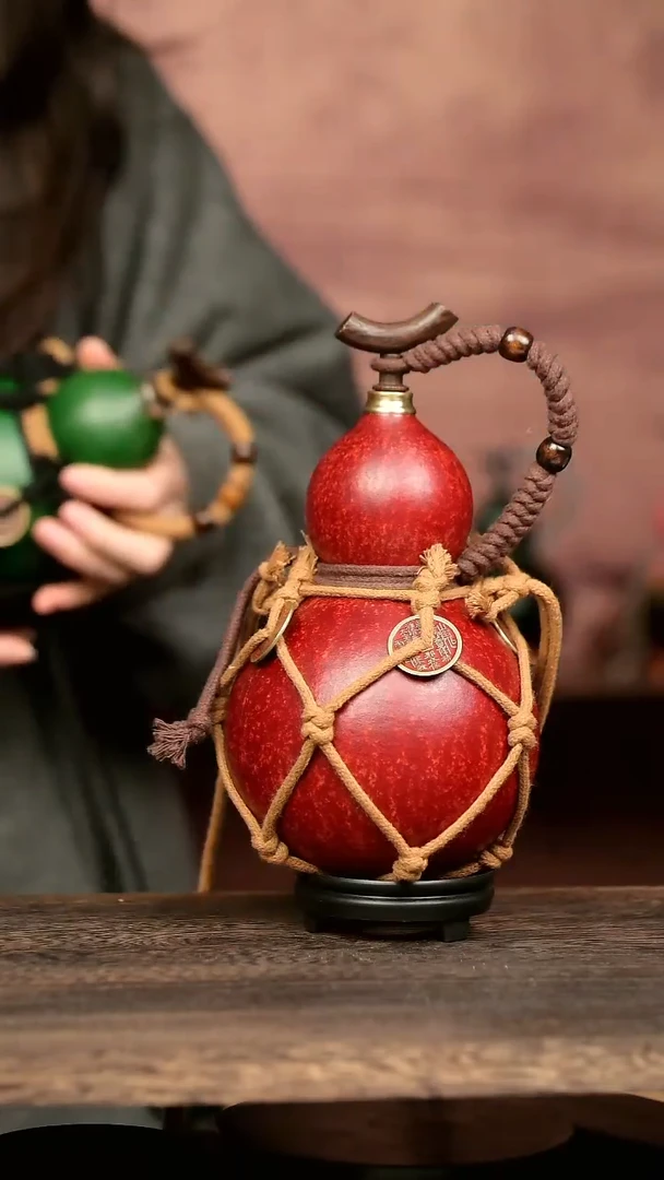 596号中药煮色  大漆葫芦水壶/酒壶 一物一拍