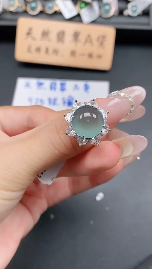 银S925镶嵌戒指翡翠111111