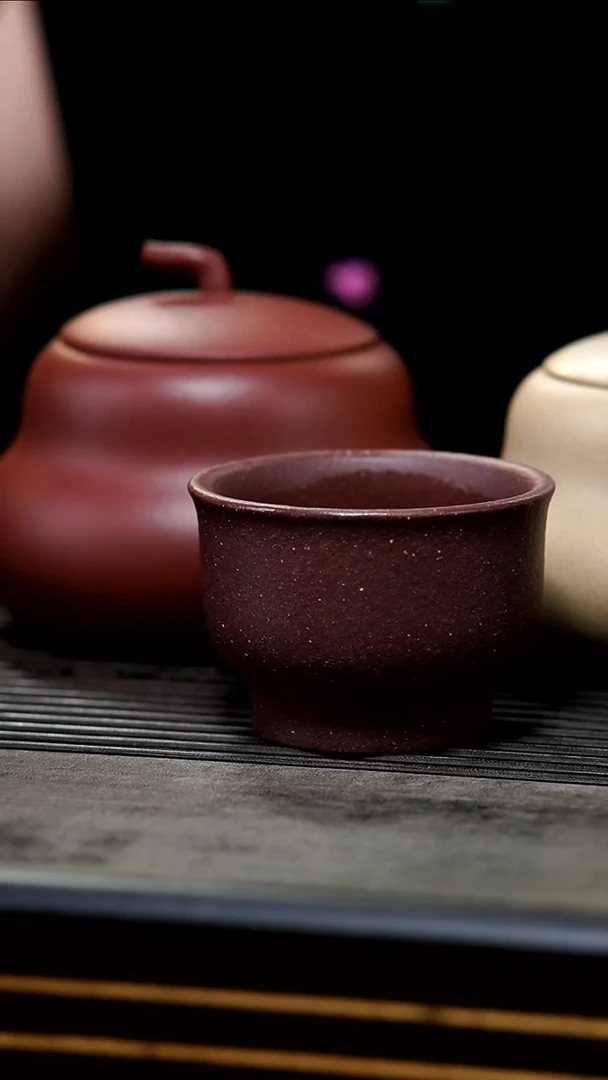 茶壶紫砂02-台西底槽清+段泥葫芦醒茶罐+天青六两杯