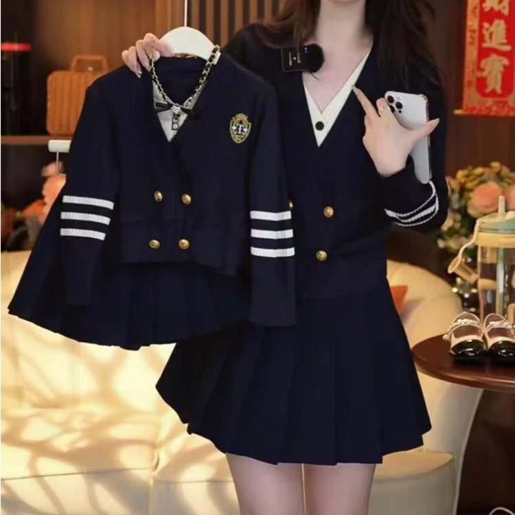 套装甜酷风春秋条纹女童中大童