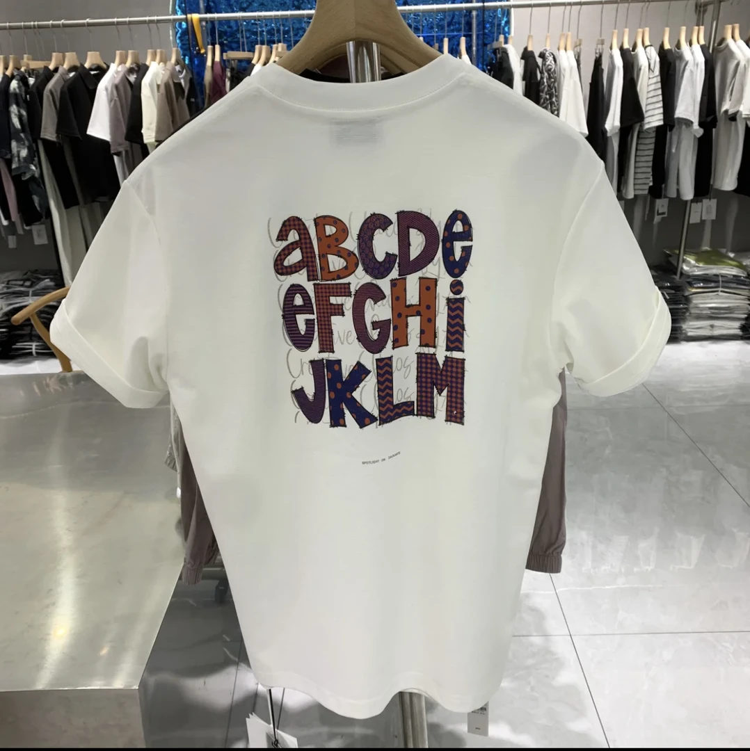 2025新款男士纯棉印花短袖T恤夏季透气宽松圆领半袖时尚百搭上衣t