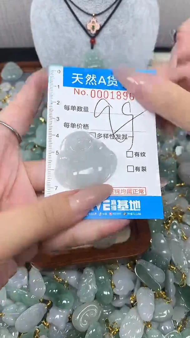 翡翠未镶嵌颈饰净货挂件-1896