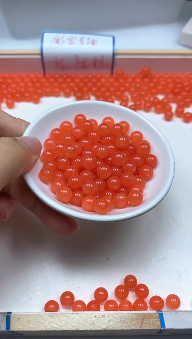 南红玛瑙散珠未镶嵌A1557 冰橘南红8mm25颗8元