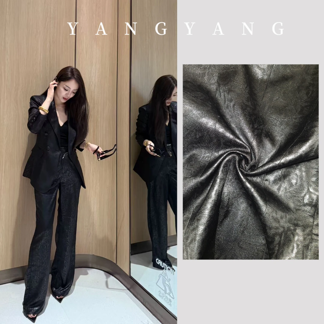 YANGYANG洋洋 春季新款纹提花西装外套直筒裤两件套