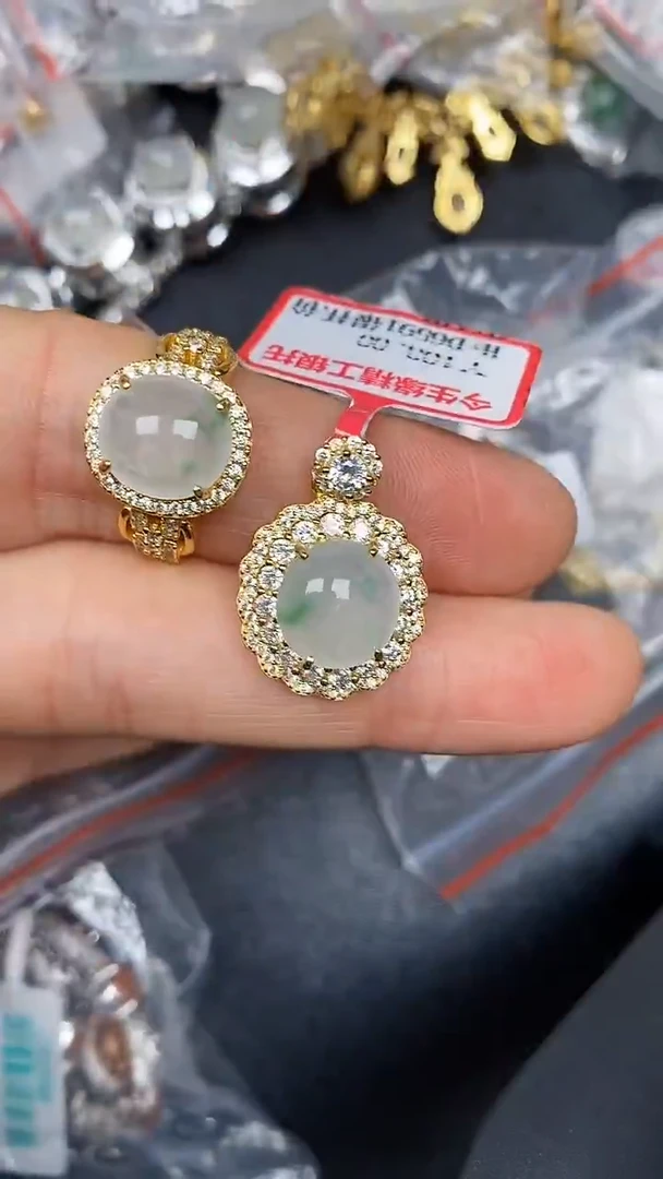 银S925镶嵌戒指翡翠1420