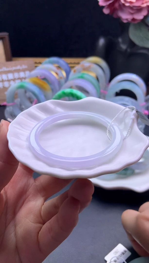 未镶嵌手镯定制翡翠52-55有瑕漏「定制不退不换」