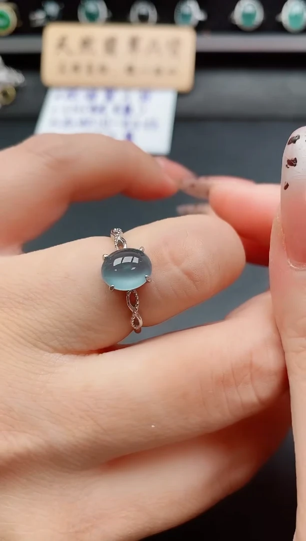 银S925镶嵌戒指翡翠1