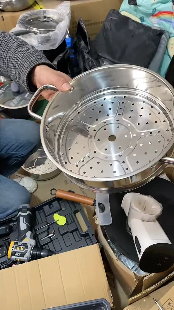 水晶玻璃1双耳蒸笼24 有小磕碰