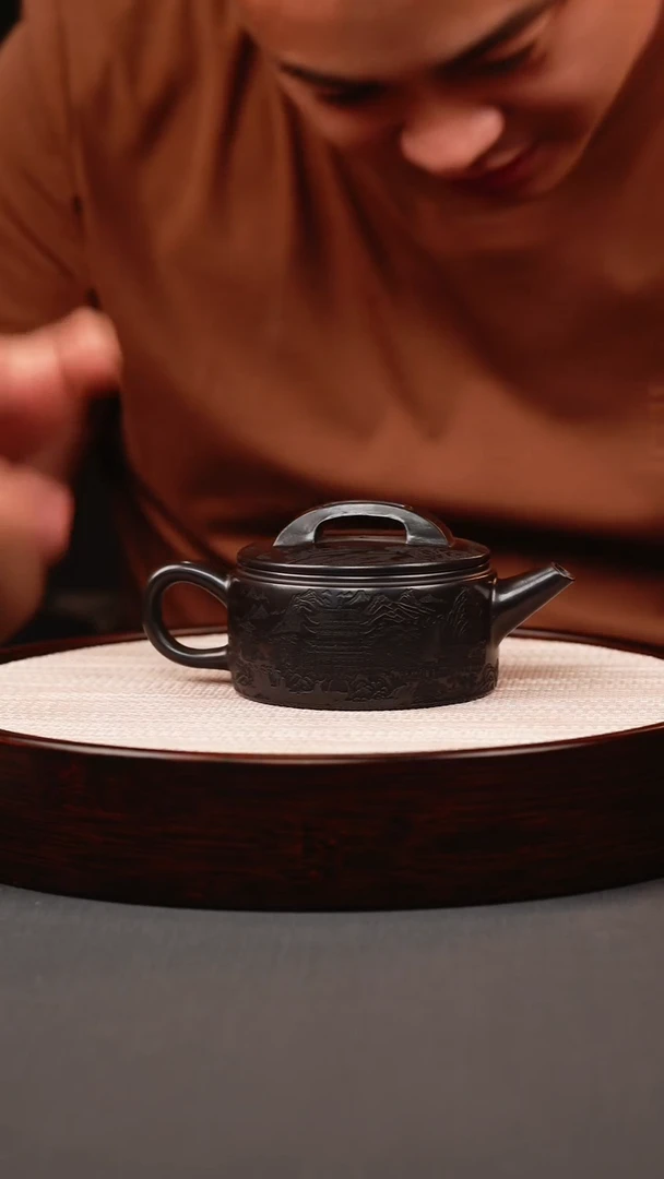 茶壶紫砂石黄山水汉瓦