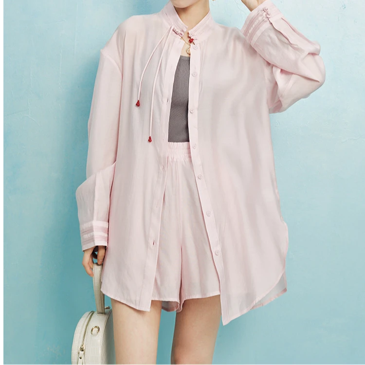 【富贵专属】复古盘扣设计精致量裁轻盈薄款套装女夏SE091