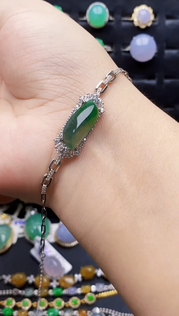 银S925镶嵌戒指翡翠0079