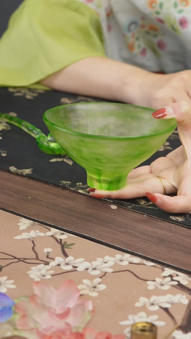 手工艺品琉璃绿色建盏