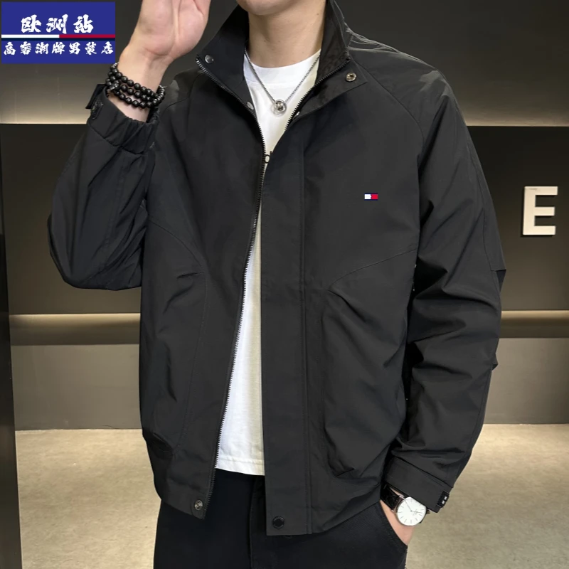 正品Tommy汤米春季男士夹克立领中青年时尚休闲运动男款工装外套