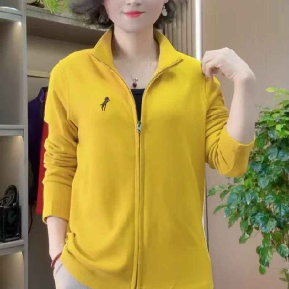 2025洋气百搭气质长袖纯色开衫显瘦长袖女上衣0321