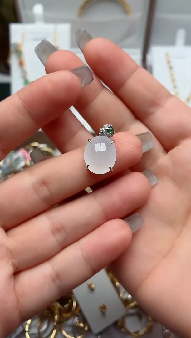 吊坠(不含链)银S925镶嵌翡翠.