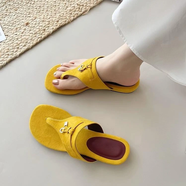 【ROSE正品】法式气质2025新款时尚百搭韩版外穿人字夹趾凉拖鞋女