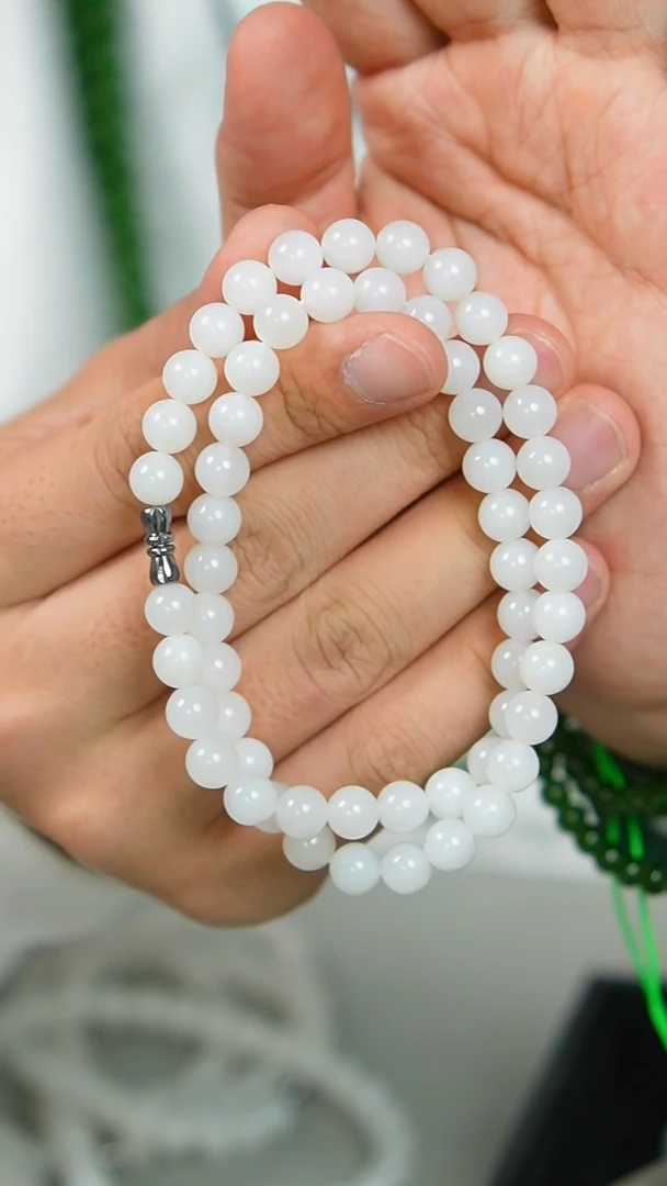 【闪购商品】和田玉颈饰未镶嵌25号-8mm珠串/GG/1