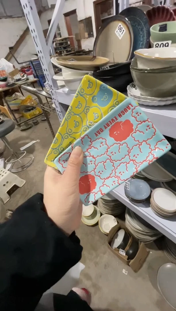 【闪购商品】碗微瑕（2件套）小熊长方碟子