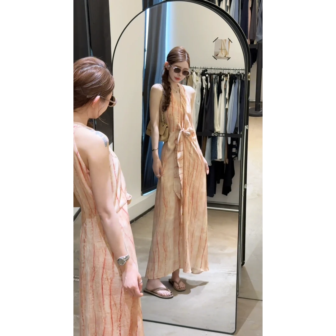 parkyeon绝美夏日气质背心连衣裙女今年流行别致设计感扭结长裙