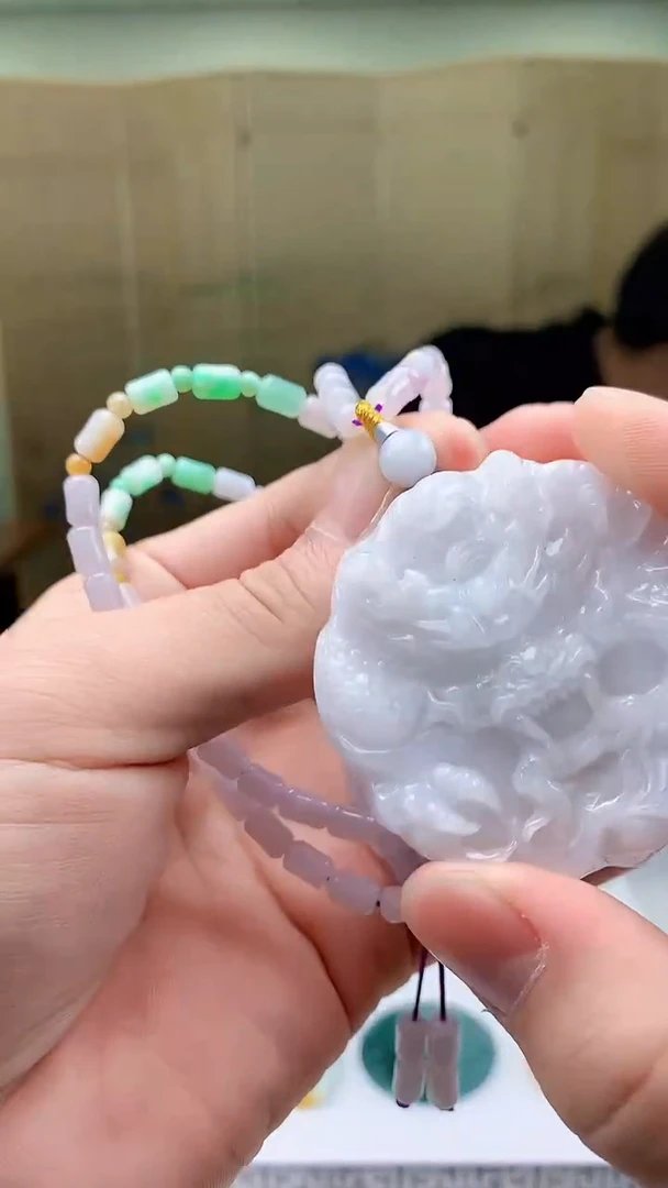 【闪购商品】定制翡翠未镶嵌5145bb-毛货挂件55赠珠链