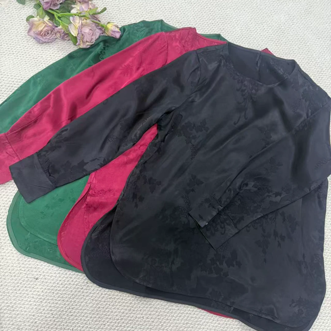7328新中式奢光重缎上衣