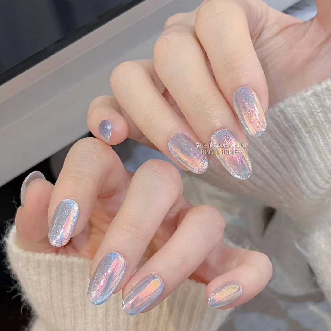 Q417【月光匣子】BB98手工定制穿戴甲2024冰透新款美甲冰透夏日纯欲