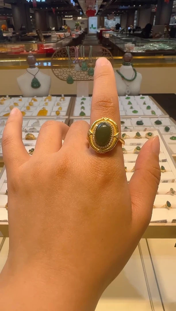 【闪购商品】和田玉戒指银S925镶嵌45