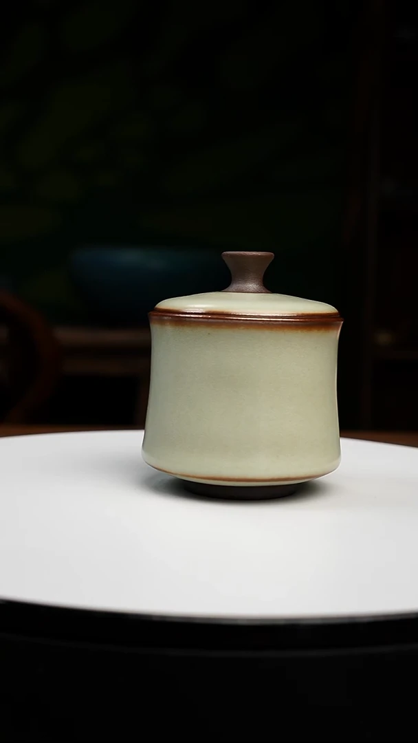 吴远中未名窑豆青盖杯