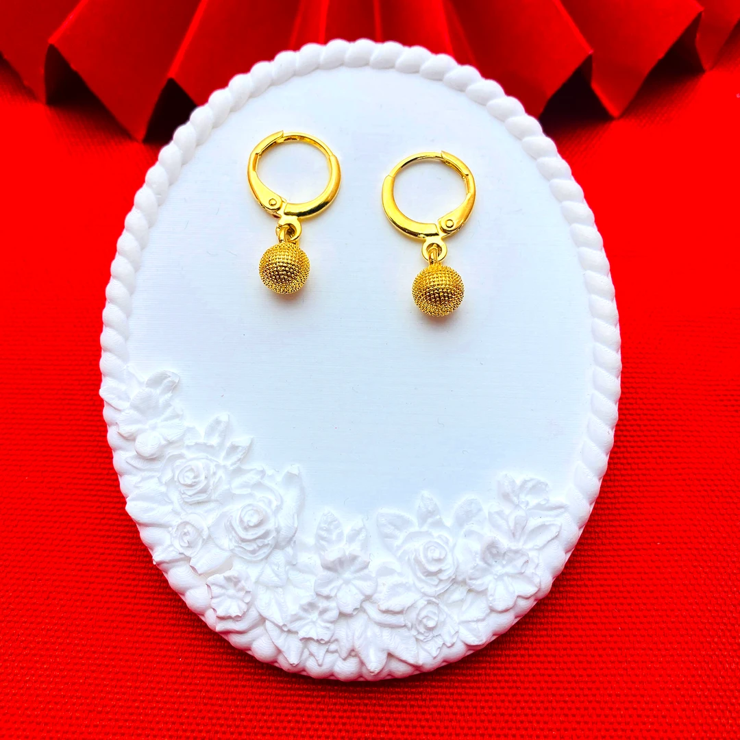 铜合金耳饰 【磨砂圆球耳环】百搭耳环不掉色防过敏精美气质时尚