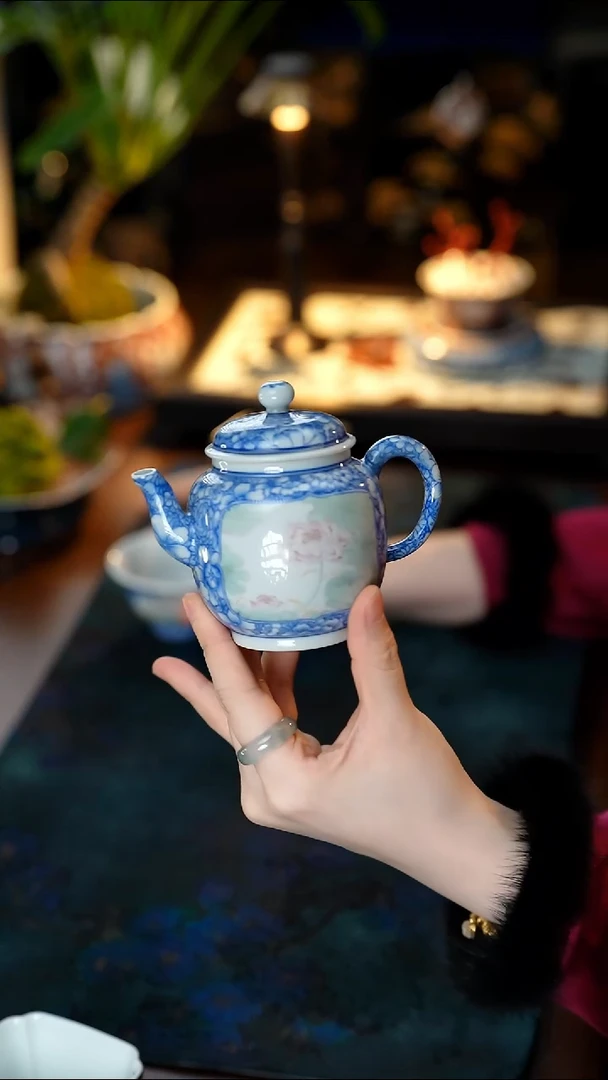 墨***清雲梦茶器万花开窗壶