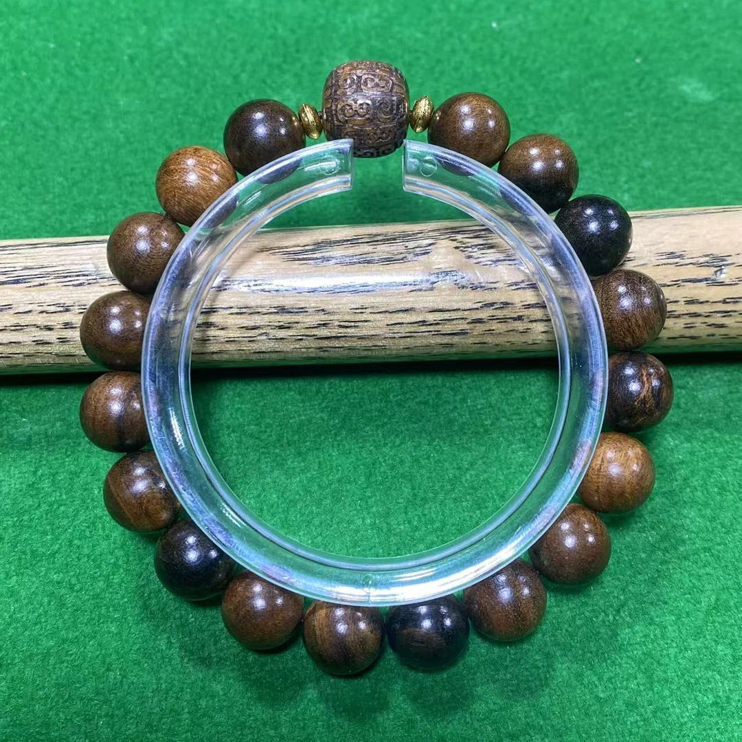 T74 沉木1.0cm雕刻手串