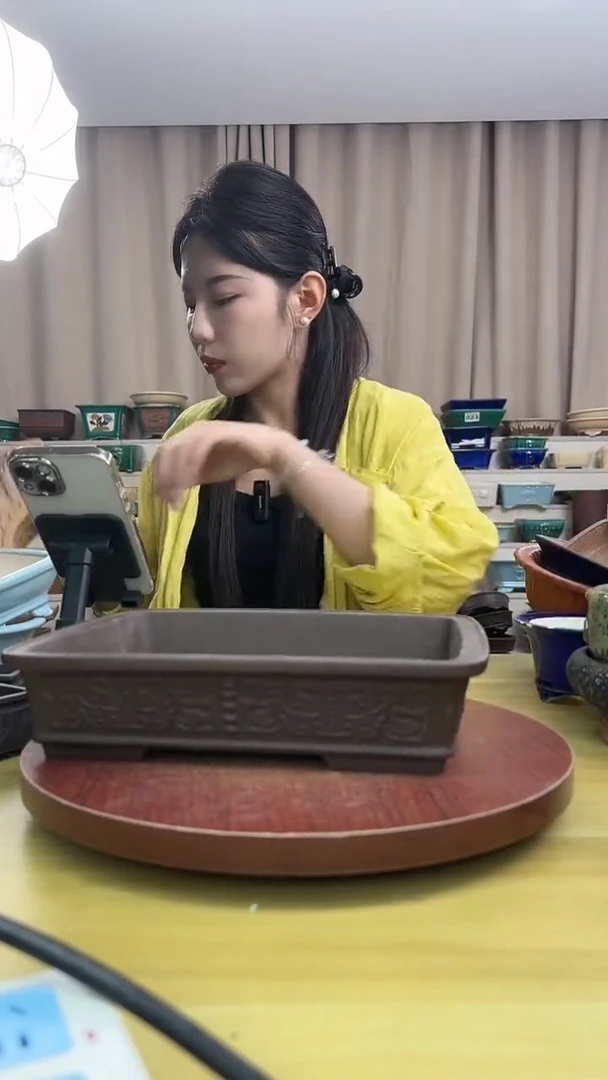 紫砂花盆浅草紫砂花盆微瑕