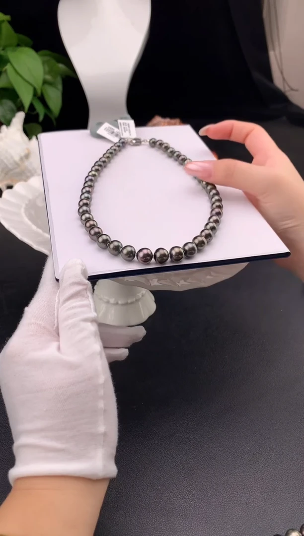 银S925镶嵌颈饰海水珍珠大溪地海水珍珠项链